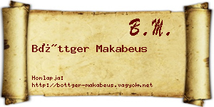 Böttger Makabeus névjegykártya